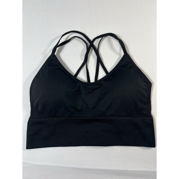 Hamthuit Women Solid Color  Tank Top With Enlarged Shaped Sz L Black - Picture 2 of 7